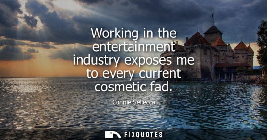 Small: Working in the entertainment industry exposes me to every current cosmetic fad - Connie Sellecca