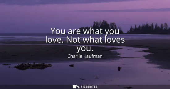 Small: You are what you love. Not what loves you
