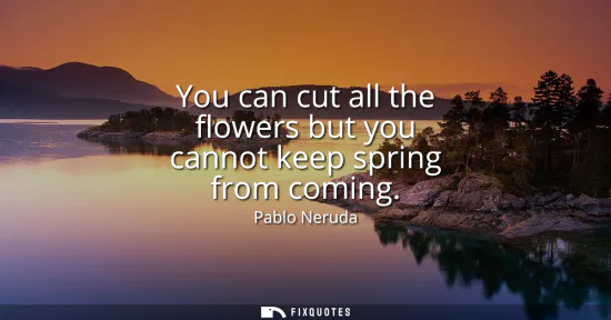 Small: You can cut all the flowers but you cannot keep spring from coming