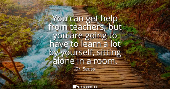 Small: You can get help from teachers, but you are going to have to learn a lot by yourself, sitting alone in a room