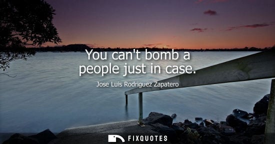Small: You cant bomb a people just in case