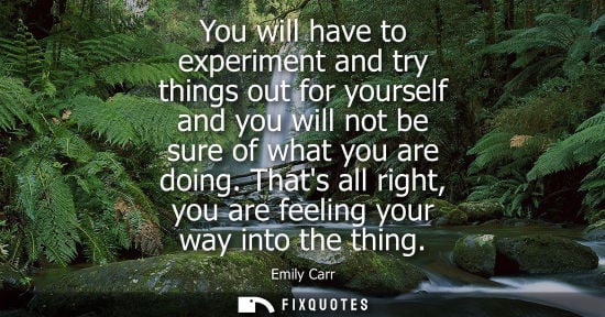 Small: You will have to experiment and try things out for yourself and you will not be sure of what you are do