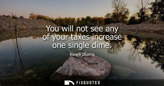Small: You will not see any of your taxes increase one single dime