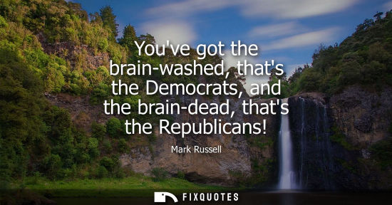 Small: Youve got the brain-washed, thats the Democrats, and the brain-dead, thats the Republicans!