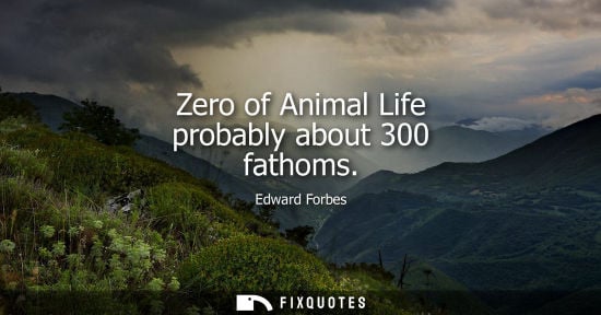 Small: Zero of Animal Life probably about 300 fathoms
