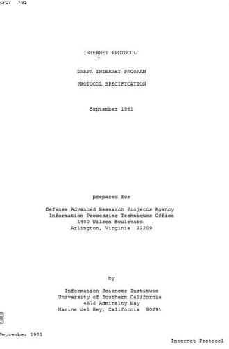 RFC 791: Internet Protocol by Jon Postel